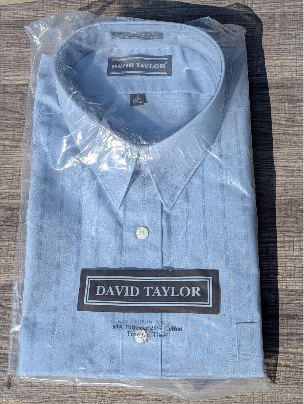 David Taylor light blue dress shirt size 19